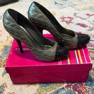 BCBGirls patent leather Quilted Heels in Black and Grey size 7.5